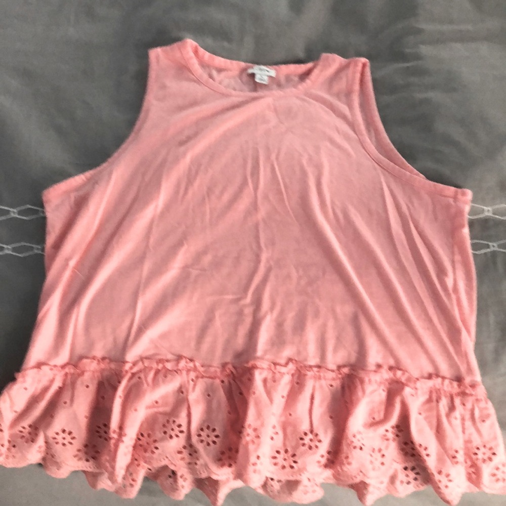 JCrew eyelet peplum tank